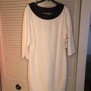 Cream & Black party dress